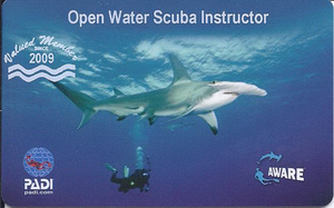 PADI Open Water Scuba Instructor scan back